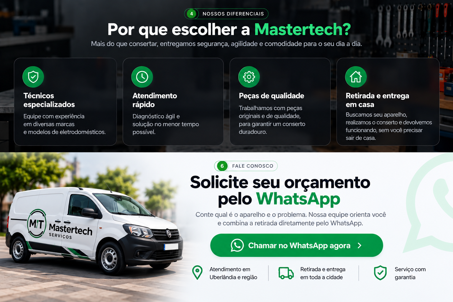 Veículo com a identidade visual da Mastertech Serviços